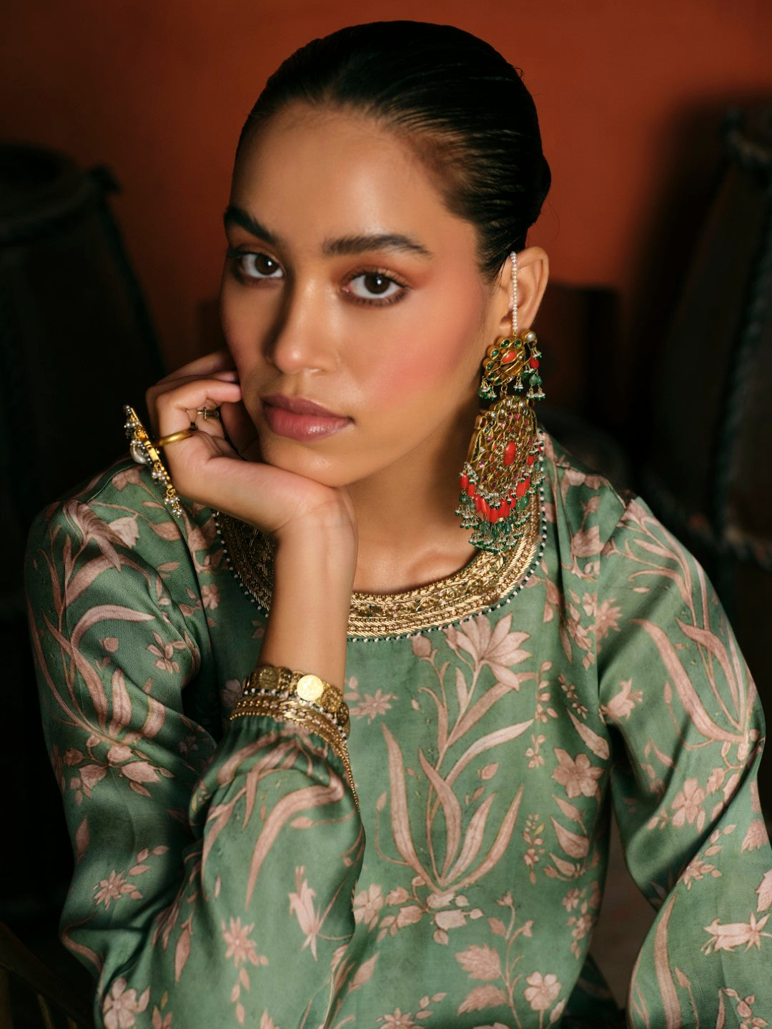 GREEN ASYMETRICAL CO-ORD SET