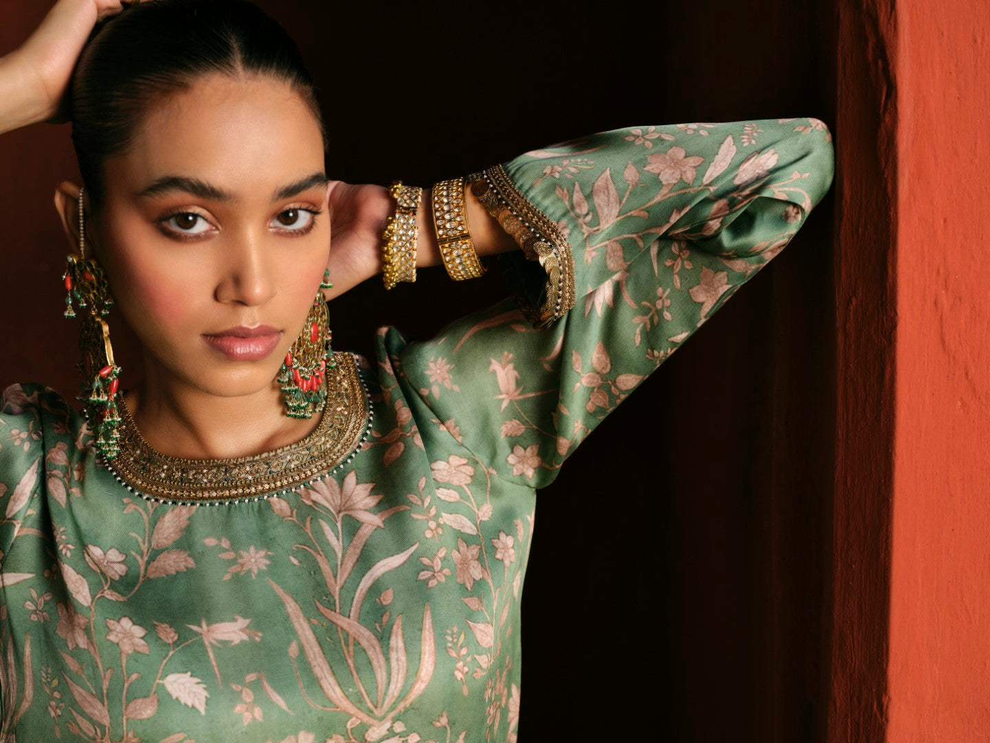 GREEN ASYMETRICAL CO-ORD SET