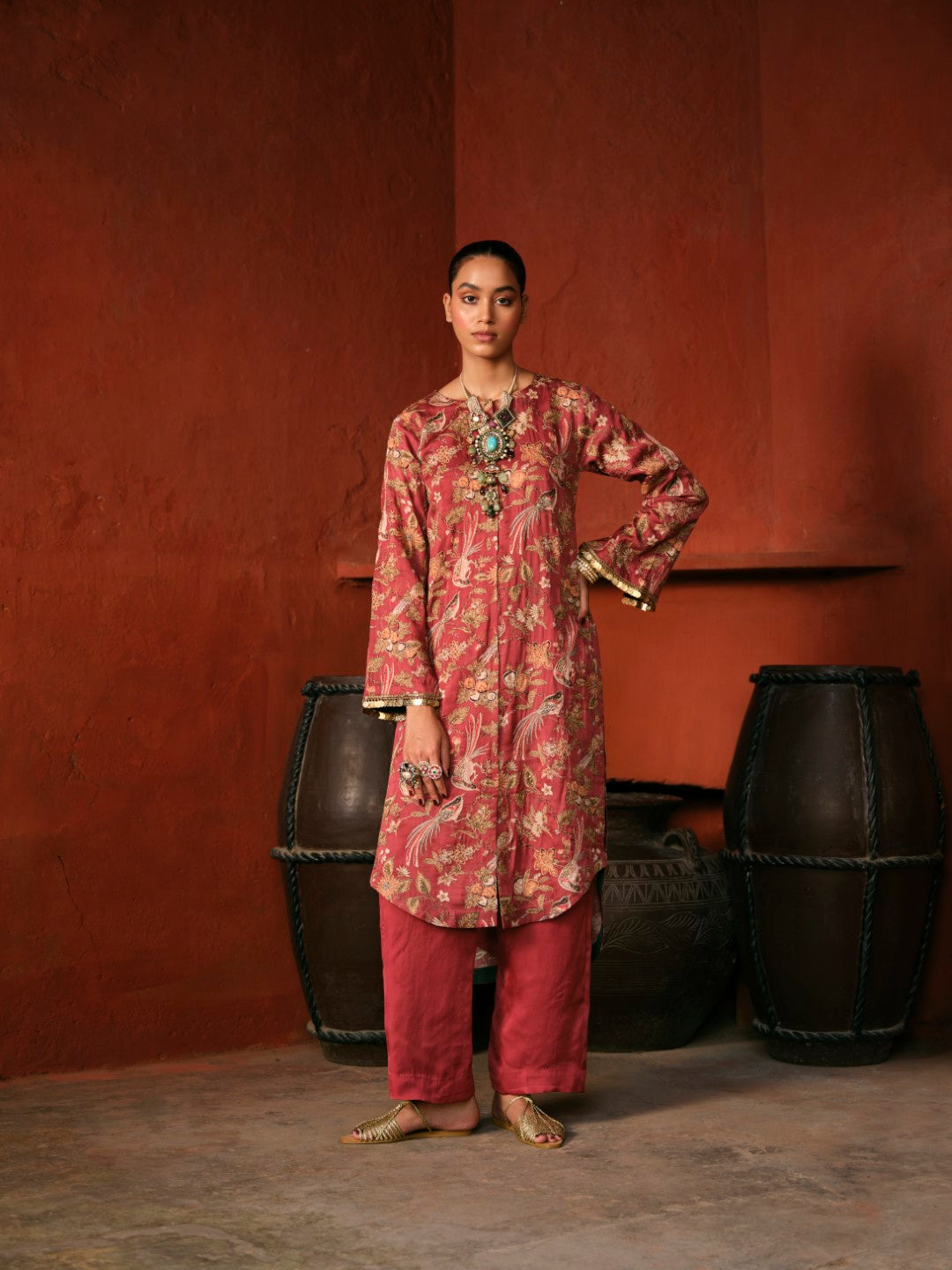 RED MORNI ORGANZA DUPATTA SET