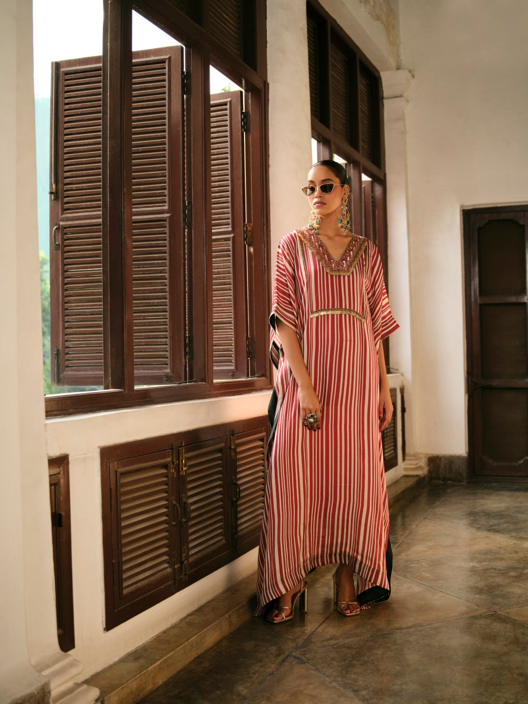 RED STRIPE KAFTAN