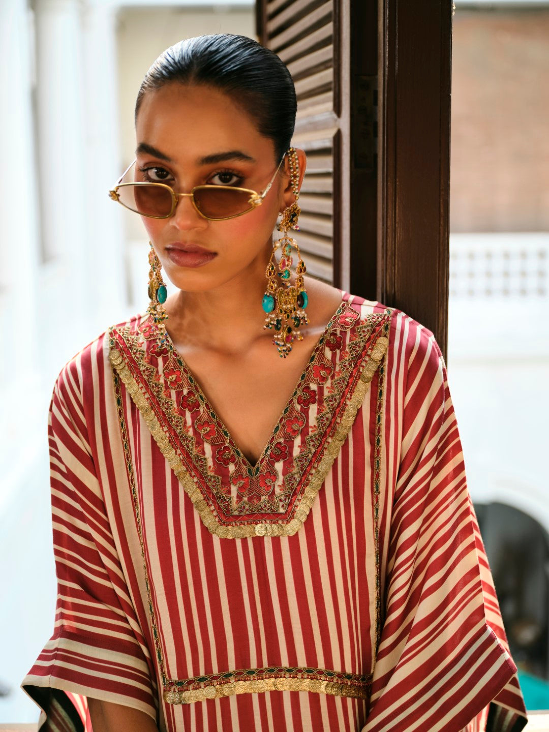 RED STRIPE KAFTAN