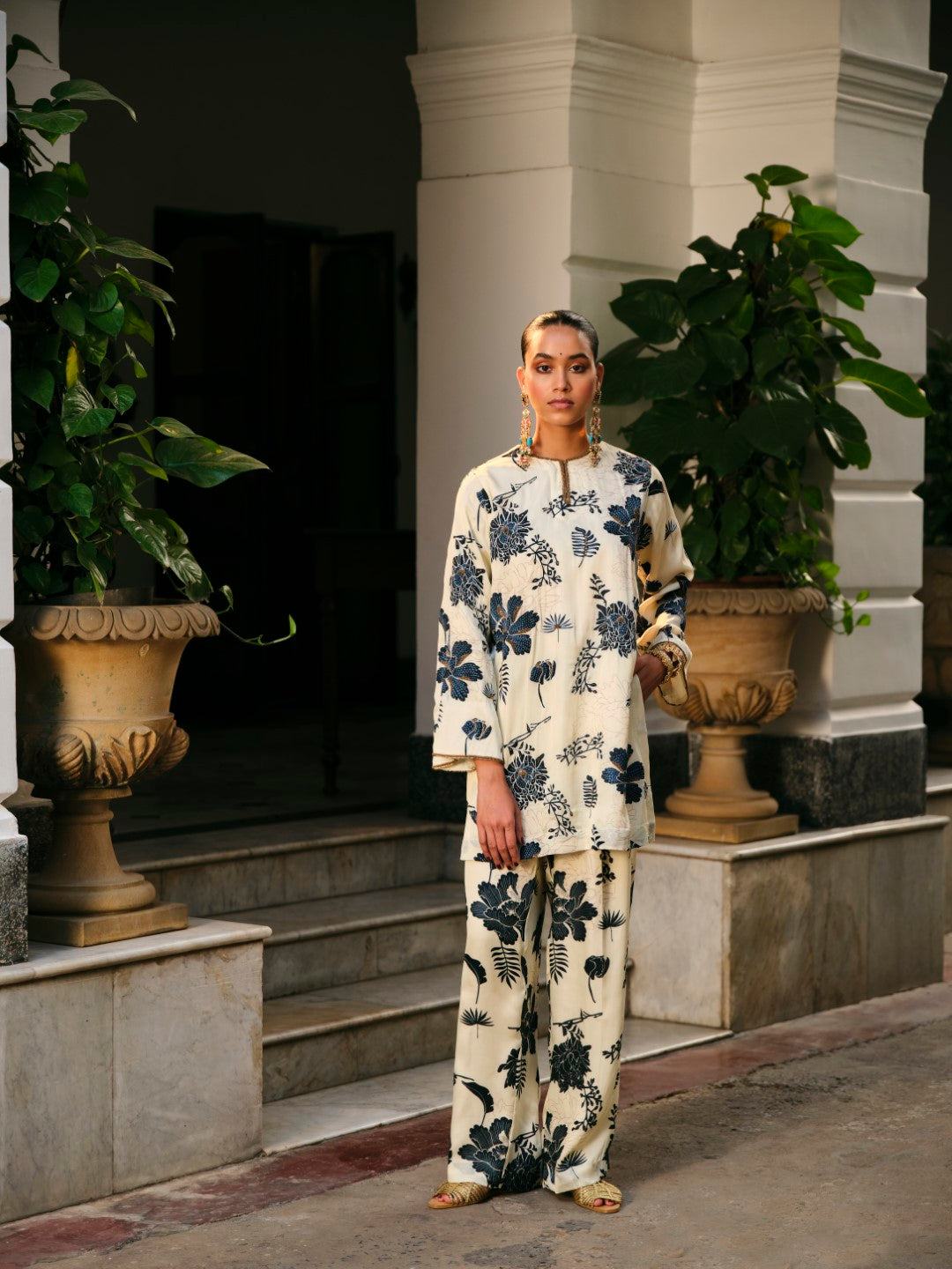 GULDASTA PRINT SET WITH ORGANZA DUPATTA