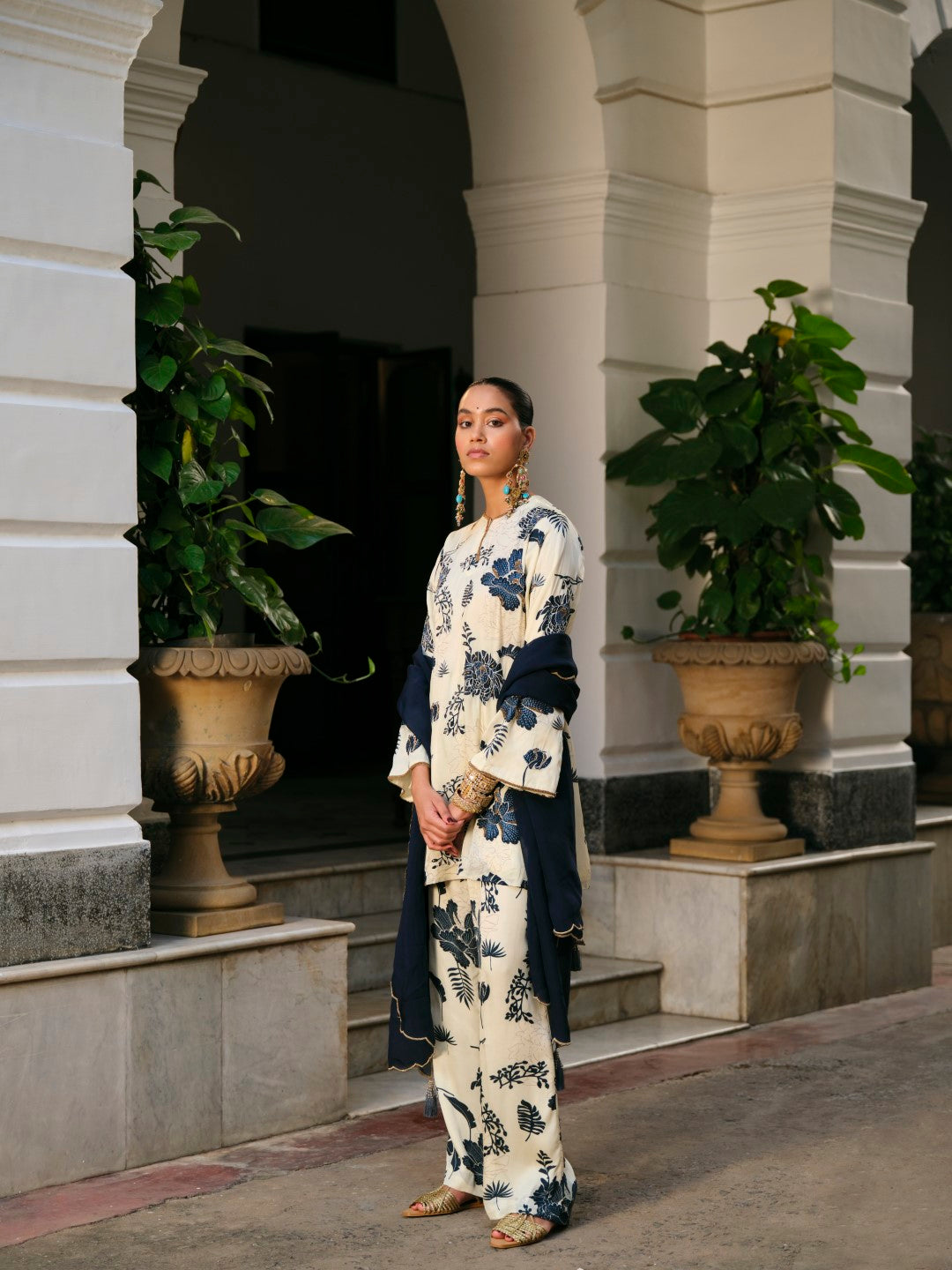 GULDASTA PRINT SET WITH ORGANZA DUPATTA