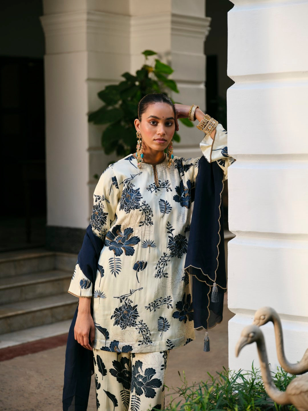 GULDASTA PRINT SET WITH ORGANZA DUPATTA